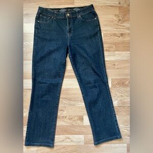 STYLE & COM WOMENS BLUE JEANS SIZE 8 POCKETS STRAIGHT LEG COTTON/SPANDEX/POLY